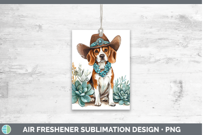 -03 Beagle Air Freshener Western Cowboy Dogs Sublimation Car