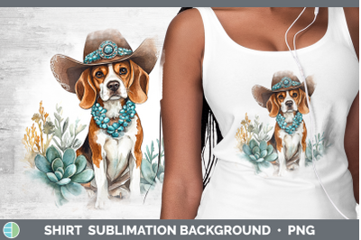 -03 Beagle Shirt Western Cowboy Dogs Sublimation Background