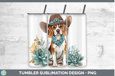 -03 Beagle Tumbler Western Cowboy Dogs Sublimation 20 oz Ski