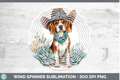 -03 Beagle Wind Spinner Western Cowboy Dogs Sublimation Spin