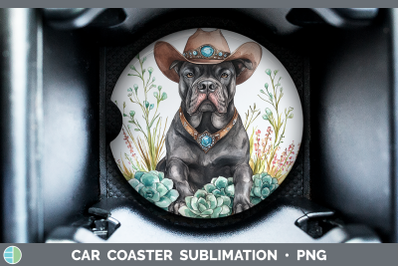 -04 Cane Corso Car Coaster Western Cowboy Dogs Sublimation D