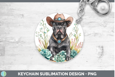 -04 Cane Corso Keychain Western Cowboy Dogs Sublimation Keyr