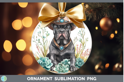 -04 Cane Corso Ornament Western Cowboy Dogs Sublimation Baub