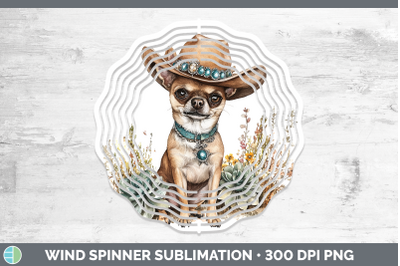-05 Chihuahua Wind Spinner Western Cowboy Dogs Sublimation S