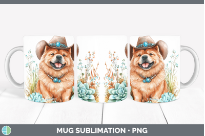 -06 Chow Chow Mug Wrap Western Cowboy Dogs Sublimation Coffe