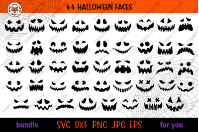 Halloween Face Bundle SVG, Pumpkin Faces Bundle SVG