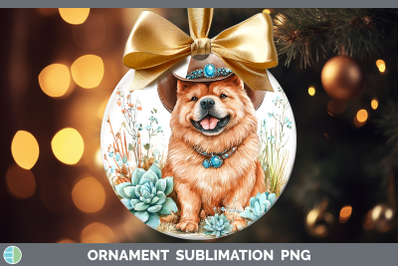 -06 Chow Chow Ornament Western Cowboy Dogs Sublimation Baubl