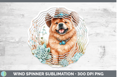 -06 Chow Chow Wind Spinner Western Cowboy Dogs Sublimation S