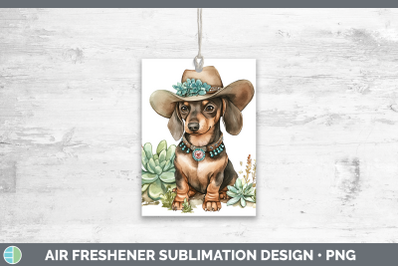 -07 Dachshund Air Freshener Western Cowboy Dogs Sublimation
