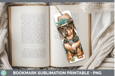 -07 Dachshund Bookmark Western Cowboy Dogs Sublimation Print