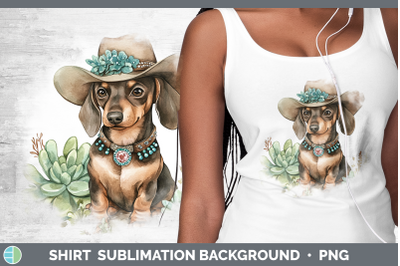 -07 Dachshund Shirt Western Cowboy Dogs Sublimation Backgrou