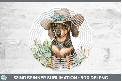 -07 Dachshund Wind Spinner Western Cowboy Dogs Sublimation S