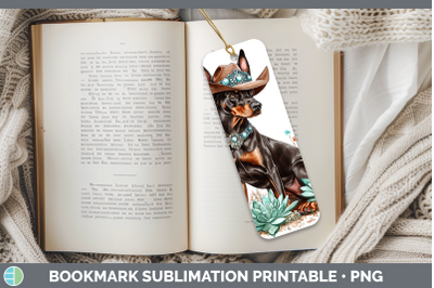 -08 Doberman Pinscher Bookmark Western Cowboy Dogs Sublimati