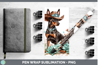 -08 Doberman Pinscher Pen Wrap Western Cowboy Dogs Sublimati