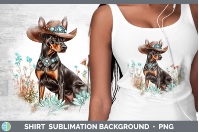 -08 Doberman Pinscher Shirt Western Cowboy Dogs Sublimation