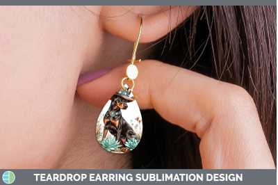 -08 Doberman Pinscher Teardrop Earrings Western Cowboy Dogs