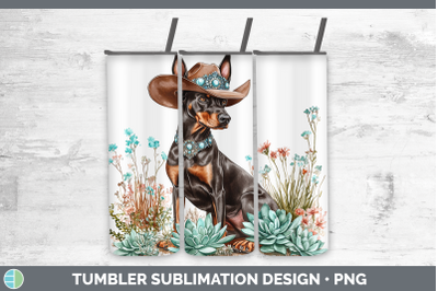 -08 Doberman Pinscher Tumbler Western Cowboy Dogs Sublimatio