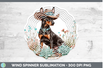 -08 Doberman Pinscher Wind Spinner Western Cowboy Dogs Subli