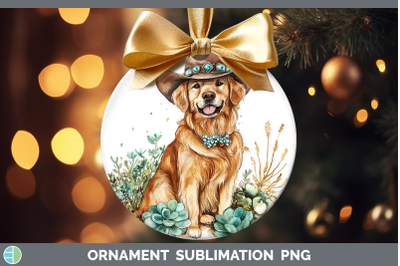 -09 Golden Retriever Ornament Western Cowboy Dogs Sublimatio