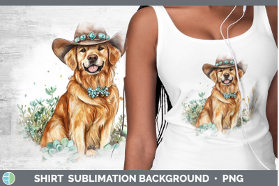 -09 Golden Retriever Shirt Western Cowboy Dogs Sublimation B