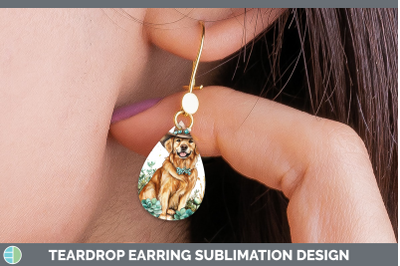 -09 Golden Retriever Teardrop Earrings Western Cowboy Dogs S