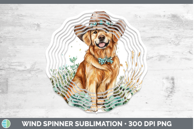 -09 Golden Retriever Wind Spinner Western Cowboy Dogs Sublim