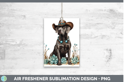 -10 Great Dane Air Freshener Western Cowboy Dogs Sublimation