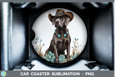 -10 Great Dane Car Coaster Western Cowboy Dogs Sublimation D