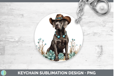 -10 Great Dane Keychain Western Cowboy Dogs Sublimation Keyr