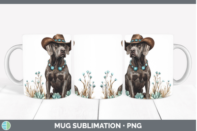 -10 Great Dane Mug Wrap Western Cowboy Dogs Sublimation Coff