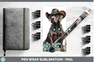 -10 Great Dane Pen Wrap Western Cowboy Dogs Sublimation Pen
