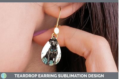 -10 Great Dane Teardrop Earrings Western Cowboy Dogs Sublima