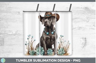 -10 Great Dane Tumbler Western Cowboy Dogs Sublimation 20 oz