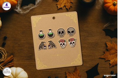 Halloween Stud Earrings Laser Cut