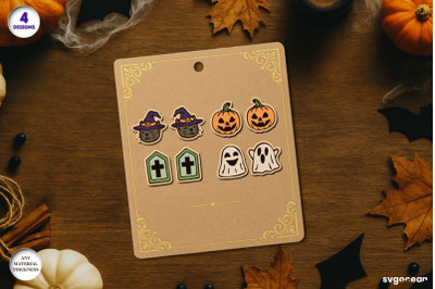 Halloween Stud Earrings Laser Cut