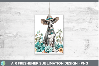 Greyhound Air Freshener Western Cowboy Dogs Sublimation Car