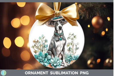 Greyhound Ornament Western Cowboy Dogs Sublimation Bauble De