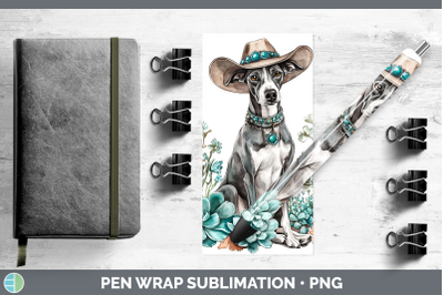 Greyhound Pen Wrap Western Cowboy Dogs Sublimation Pen Desig