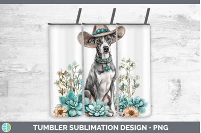 Greyhound Tumbler Western Cowboy Dogs Sublimation 20 oz Skin