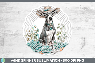 Greyhound Wind Spinner Western Cowboy Dogs Sublimation Spinn