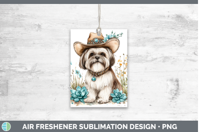 Lhasa Apso Air Freshener Western Cowboy Dogs Sublimation Car