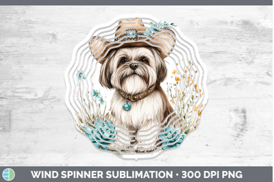 Lhasa Apso Wind Spinner Western Cowboy Dogs Sublimation Spin