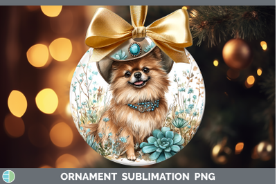 Pomeranian Ornament Western Cowboy Dogs Sublimation Bauble D