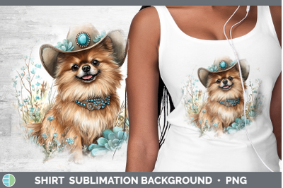 Pomeranian Shirt Western Cowboy Dogs Sublimation Background