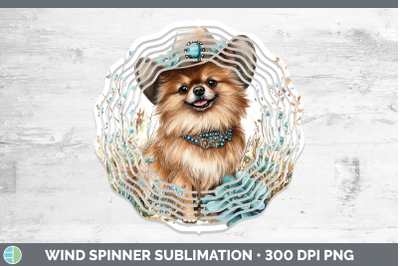 Pomeranian Wind Spinner Western Cowboy Dogs Sublimation Spin