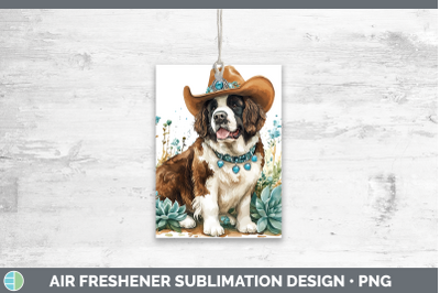 Saint Bernard Air Freshener Western Cowboy Dogs Sublimation