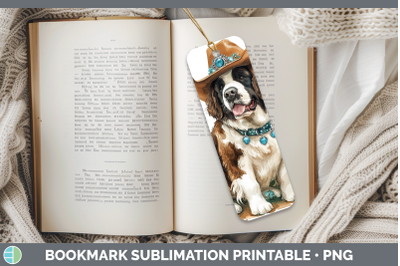 Saint Bernard Bookmark Western Cowboy Dogs Sublimation Print