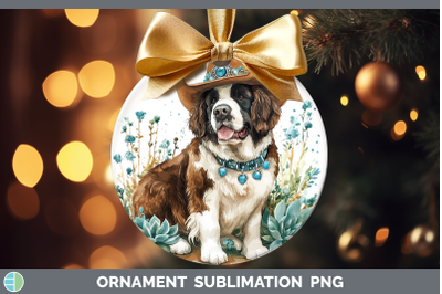Saint Bernard Ornament Western Cowboy Dogs Sublimation Baubl