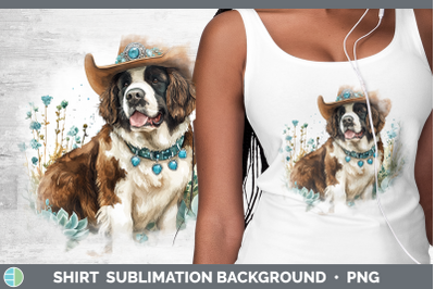 Saint Bernard Shirt Western Cowboy Dogs Sublimation Backgrou