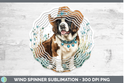 Saint Bernard Wind Spinner Western Cowboy Dogs Sublimation S